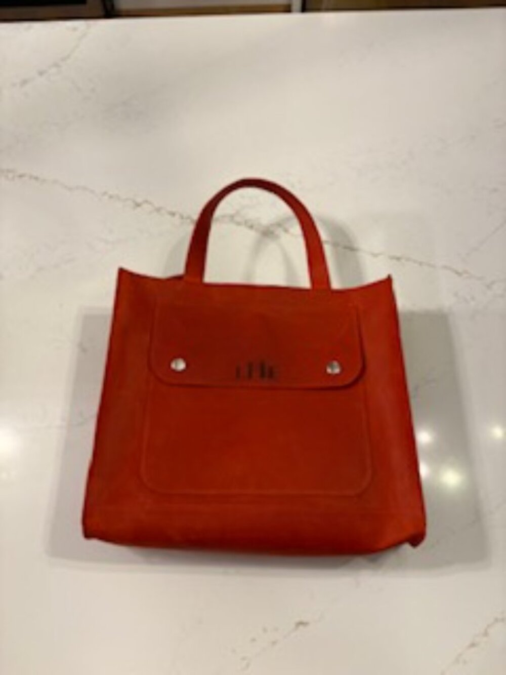 Red Leather Monogrammed Purse (Handmade)
